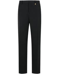 Versace - Zwarte Scheerwollen Broek - Lyst