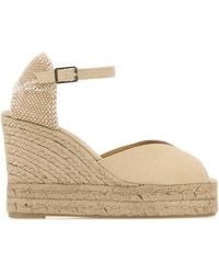 Castañer - Sand Canvas Bianca Wedges - Lyst
