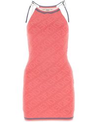 Fendi Ivory Viscose Blend Dress in White | Lyst