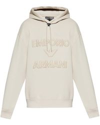 Emporio Armani - Logo Cotton Hoodie - Lyst