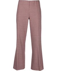 P.A.R.O.S.H. - Houndstooth Flared Trousers - Lyst