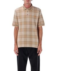 Burberry - Broom Check Cotton Polo Shirt - Lyst