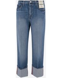 L'Agence - Denim Jeans Met Revers - Lyst