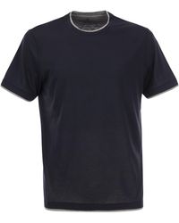 Brunello Cucinelli - Zijde En Katoenen T -shirt - Lyst