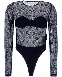 Marine Serre - Stretch Tulle Bodysuit - Lyst