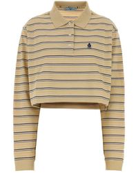 Prada - Embroidered Piquet Polo Shirt - Lyst