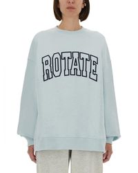 ROTATE BIRGER CHRISTENSEN - Oversized Organic Cotton Sweatshirt With Bold Logo - Lyst