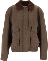 ELEH - Cropped Corduroy Collar Jacket - Lyst