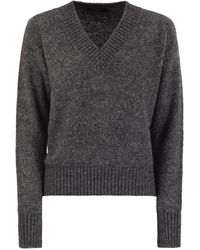 Weekend by Maxmara - Visita V Neck Sweater In Alpaca En Cotton - Lyst