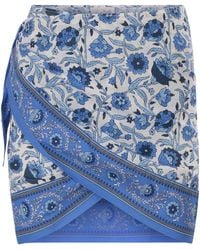 MC2 Saint Barth - Katoenen Wikkelminirok Met Bloemenprint - Lyst
