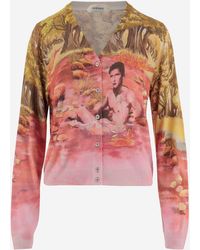 Versace - Zijden Vest Met Naturistenprint - Lyst