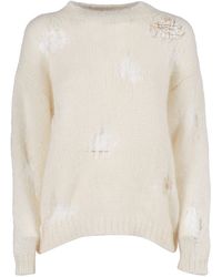 Fabiana Filippi - Lightweight Mohair Blend Sweater With Openwork Design - Lyst