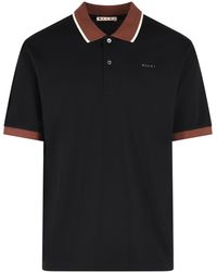 Marni - Zwart Katoenen Poloshirt - Lyst