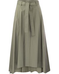 Peserico - Falda larga de peseros en satén ligero de algodón elástica - Lyst