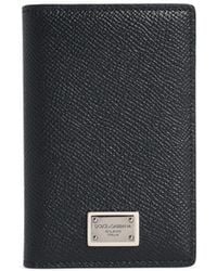 Dolce & Gabbana - Porta Carte 'Fold' Dauphine Lear Nero - Lyst