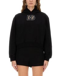 Dolce & Gabbana - Cotton Sweatshirt With Dg Embroidery - Lyst