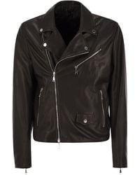 Tagliatore - Lambskin Biker Jacket - Lyst