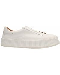 Jil Sander - Maxi Sole Leather Sneakers - Lyst