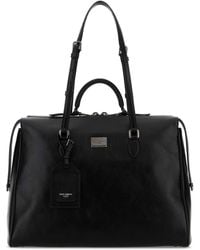 Dolce & Gabbana - Black Leather Vittoria Shopping Bag - Lyst
