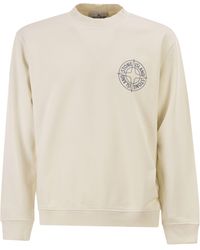 Stone Island - Oversized Crew Neck Sweatshirt With Â€Œoutline Compassâ€ Print - Lyst