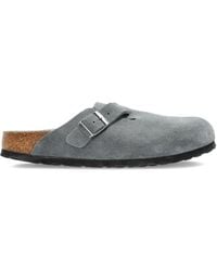 Birkenstock - Boston Suede Lederen Slippers - Lyst