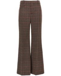 Chloé - Chloã Check Wool Pants - Lyst