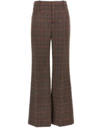 Chloé - Check Wool Pants - Lyst