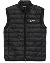 EA7 - Gefütterte Weste Mit Logo-Print - Lyst