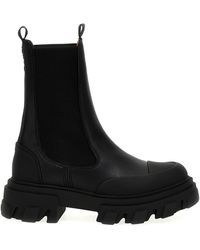 ブーツその他 Ganni BOOTS (S3112 887) Ganni Zip-up Leather Ankle Boots in Black | Lyst