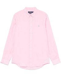 Polo Ralph Lauren - Cotton Shirt With Embroidered Logo - Lyst