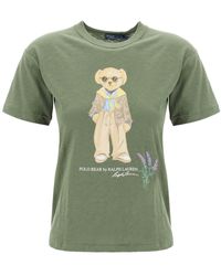Polo Ralph Lauren - T Shirt Polo Bear In Cotone Fiammato - Lyst
