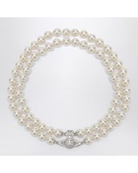 Vivienne Westwood - Graziella Platinum Choker With Synthetic Pearls - Lyst