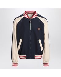 Valentino - Cream Bomber With Mixed Wool V Logo - Lyst