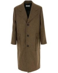 Ferragamo - Salvatore Melange Mud Wool Coat - Lyst