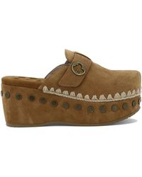 Mou - Suede Clogs - Lyst