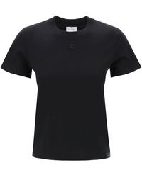 Courreges - Trowneck T Shirt con logotipo - Lyst