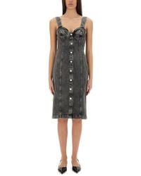 Moschino - Denim Midi Dress - Lyst