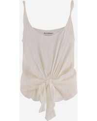 JW Anderson - Silk Tank Top With Knotted Waist - Lyst
