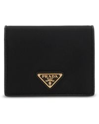 Prada - Triangle Logo Bi-Fold Wallet - Lyst