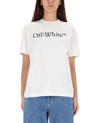 Off-White c/o Virgil Abloh - Bookish Big Logo-Print Cotton T-Shirt - Lyst