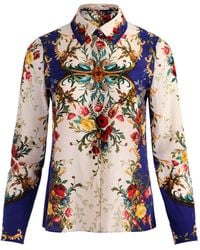 Alice + Olivia - Printed Silk Shirt - Lyst