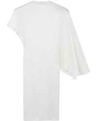 Stella McCartney - Padded-Shoulder Asymmetric Midi Dress - Lyst