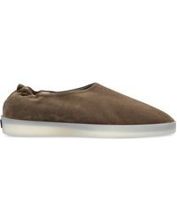 フラットシューズ Fear Of God Suede Mules With Round Toe And Aesthetic Fear Of God Suede Mules With Round Toe And Aesthetic in Gray