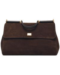 Dolce & Gabbana - Dolce & Gabbana Dark Suede 'My Sicily' Maxi Bag - Lyst
