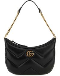 Gucci - Leather Gg Marmont Shoulder Bag - Lyst