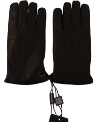 Mens Accessories Gloves Dolce & Gabbana Burgundy Leather Lamb Skin Biker Gloves for Men 