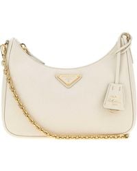 Prada - Ivory Leather Re-Edition 2005 Shoulder Bag - Lyst