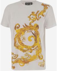 Versace Jeans Couture - Cotton T Shirt With Baroque Pattern - Lyst