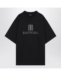 【関税&送料込】Balenciaga White Nano Bb Medium Fit T-Shirt Men's Nano Bb T-shirt Medium Fit in Dirty White | Balenciaga US