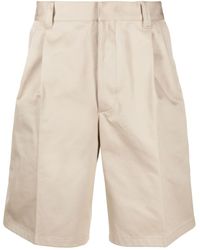 Prada - Pleated Wide-Leg Shorts - Lyst